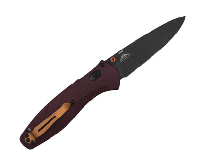 Benchmade 581BK-04 Barrage AXIS Assisted Folding Knife 3.6" S30V Black Drop Point Blade w/ Redstone Richlite Handles - NORTH RIVER OUTDOORS