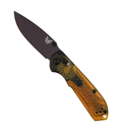 Benchmade SHOT Show 2025 Limited Edition Mini Freek 565PL-2501 Folding Knife 3" CPM-M4 Amethyst Cerakote Drop Point Plain Blade w/ Amber ULTEM Handles - NORTH RIVER OUTDOORS