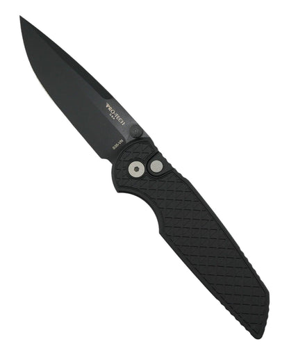 Pro-Tech INT106 TR-3 Integrity Double Thumbstud Manual Folding Knife 3.5" S35VN w/ Relic Textured Black Aluminum Handle - NORTH RIVER OUTDOORS