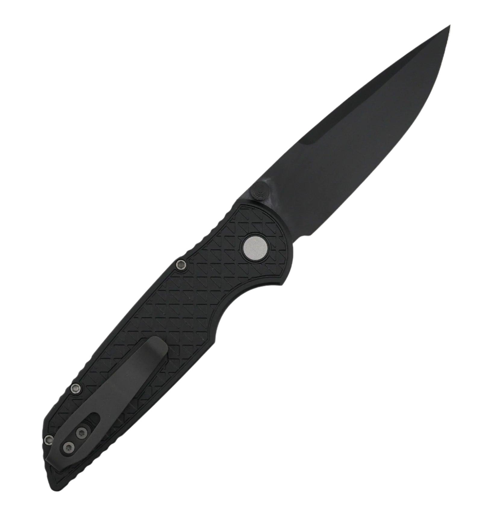 Pro-Tech INT106 TR-3 Integrity Double Thumbstud Manual Folding Knife 3.5" S35VN w/ Relic Textured Black Aluminum Handle - NORTH RIVER OUTDOORS