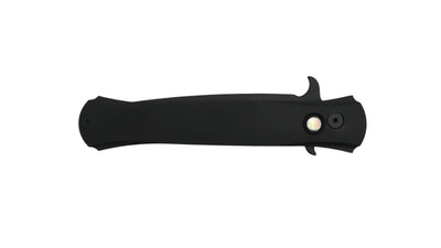 Pro-Tech 1921-LTD Large Don Automatic Knife 4.5" DLC Black Blade w/ Black Handle & Mother of Pearl Button - NORTH RIVER OUTDOORS