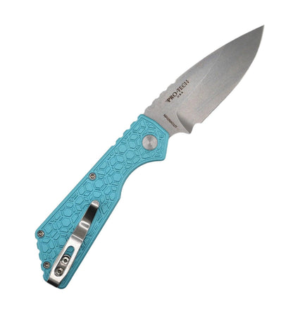 Pro-Tech PT205-Gridlock LTD T. Blue Strider Auto Blue Textured Aluminum 3" SW MagnaCut - NORTH RIVER OUTDOORS