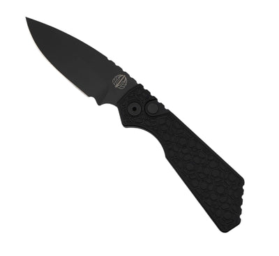 Pro-Tech PT207-Gridlock Strider Auto PT+ Black Gridlock Textured Aluminum 3" w/ Black DLC MagnaCut Blade - NORTH RIVER OUTDOORS