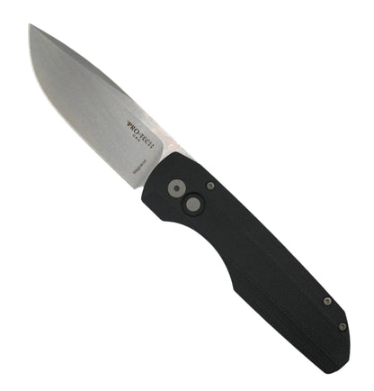Pro-Tech Vero Synapse Stonewash Blade Black Aluminum Handle w/ Black Canvas Micarta Lid VERO1211-BLK MIC - NORTH RIVER OUTDOORS