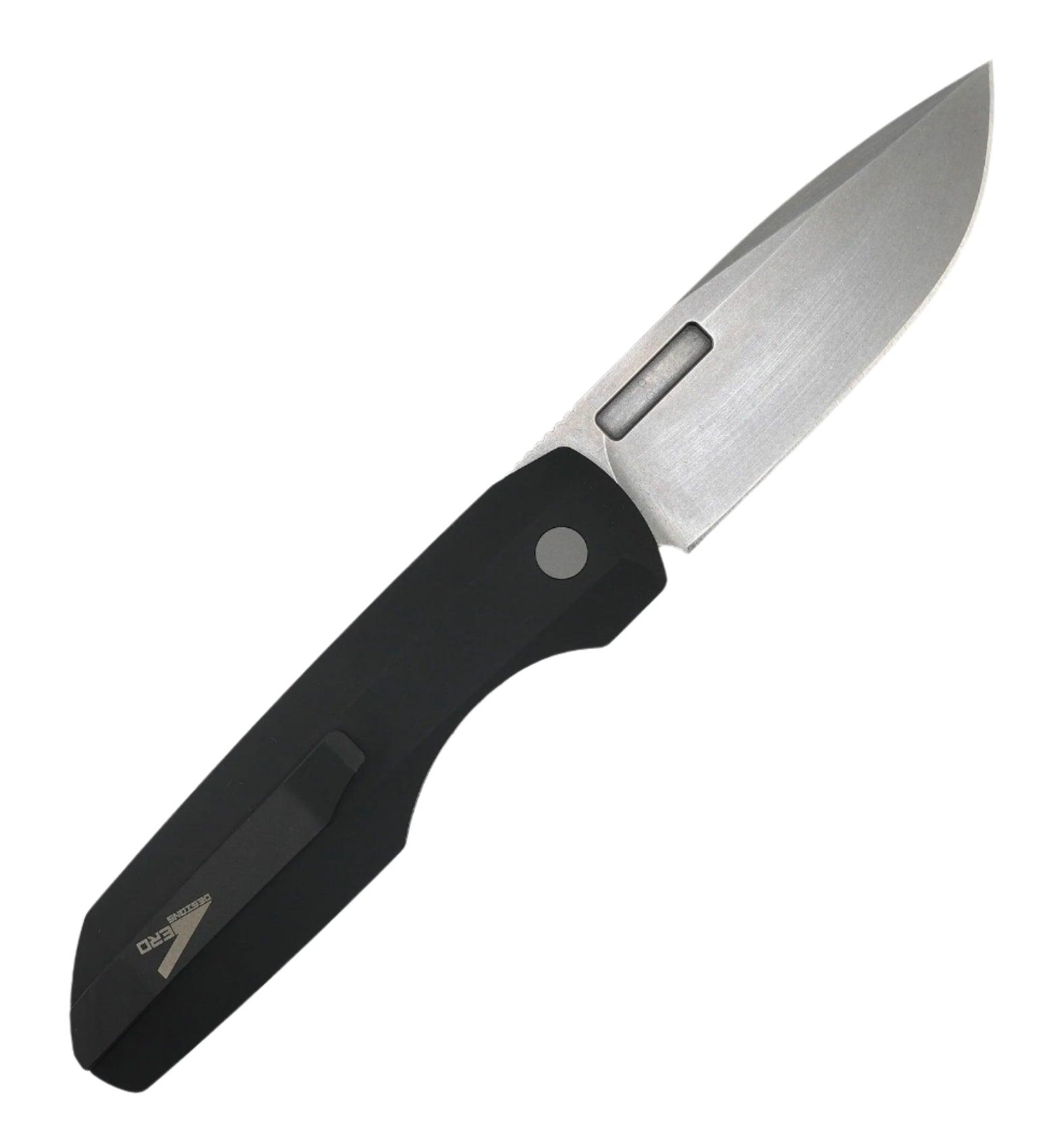 Pro-Tech Vero Synapse Stonewash Blade Black Aluminum Handle w/ Black Canvas Micarta Lid VERO1211-BLK MIC - NORTH RIVER OUTDOORS