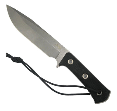 TRC Apocalypse Elmax Black Canvas Micarta Fixed Blade Stonewash Finish w/ Kydex Sheath - NORTH RIVER OUTDOORS