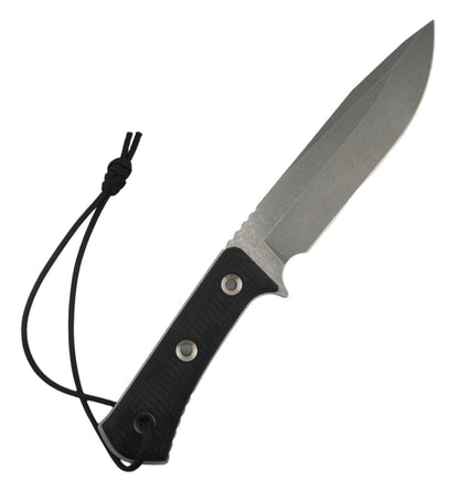 TRC Apocalypse Elmax Black Canvas Micarta Fixed Blade Stonewash Finish w/ Kydex Sheath - NORTH RIVER OUTDOORS