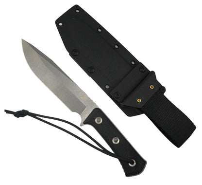 TRC Apocalypse Elmax Black Canvas Micarta Fixed Blade Stonewash Finish w/ Kydex Sheath - NORTH RIVER OUTDOORS
