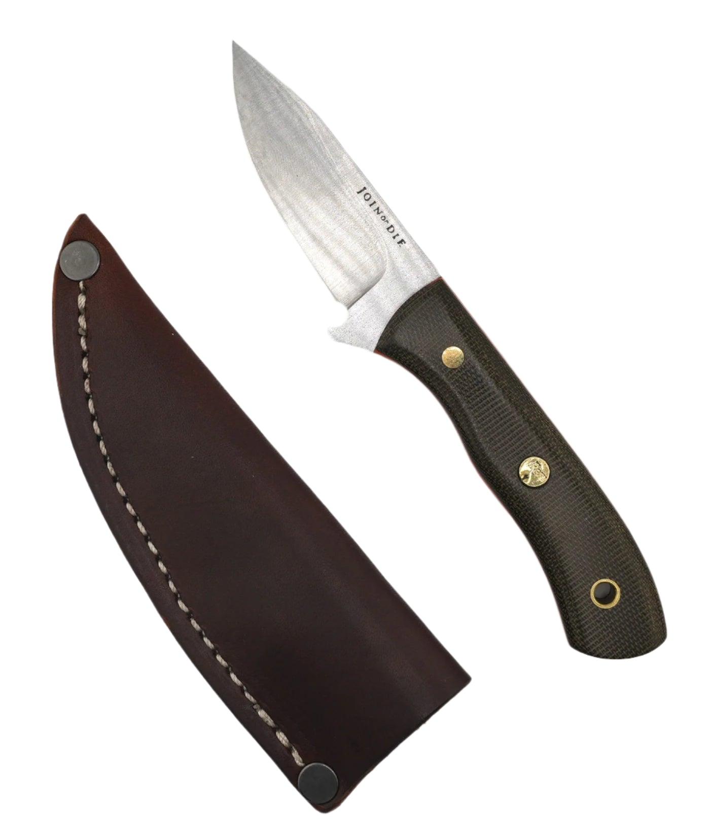 Join or Die Rimfire Fieldmate Fixed Blade Knife Green Micarta Blaze Orange G10 (2.5") - NORTH RIVER OUTDOORS