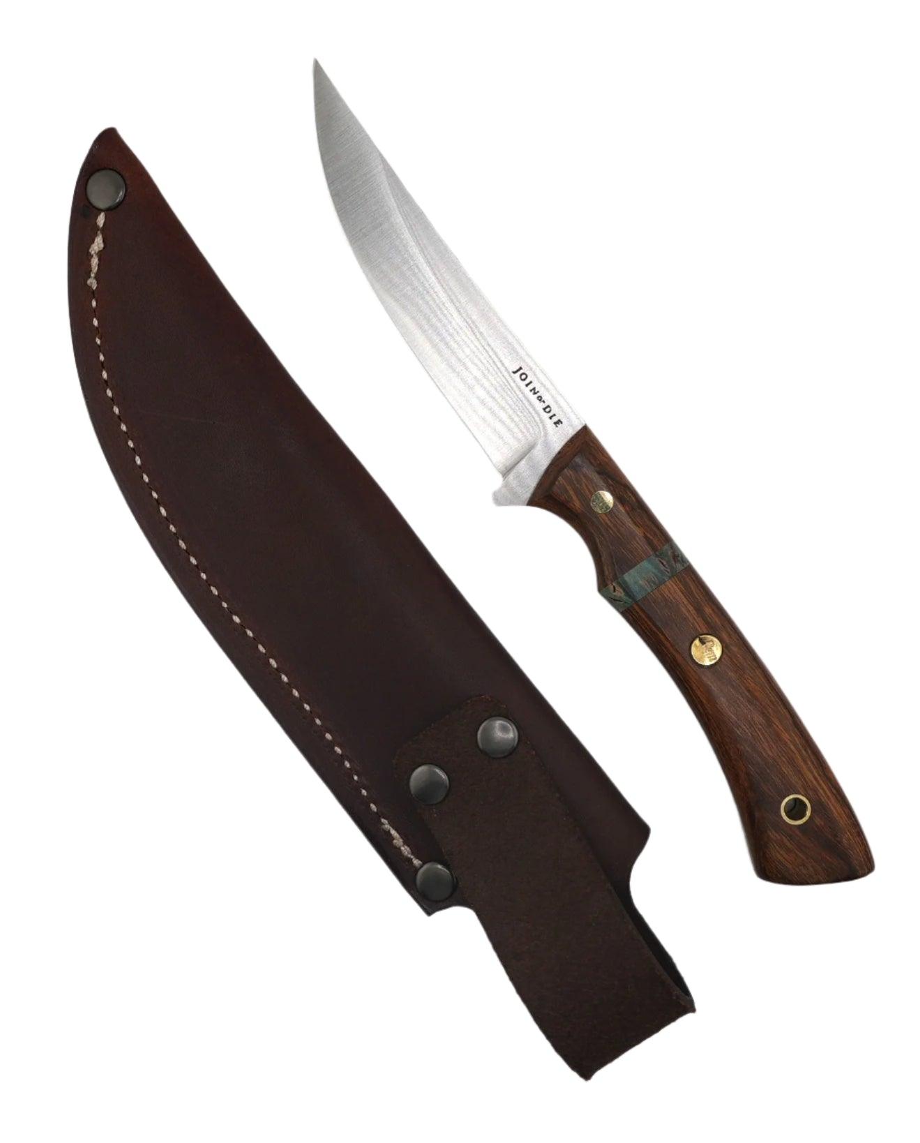 Join or Die Blueridge Bird and Trout Knife Iron wood Mosaic Spacer (USA) - NORTH RIVER OUTDOORS