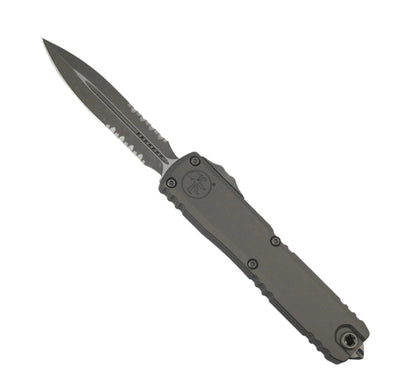 Microtech 1122-11APNC Ultratech ZBP D/E Partially Serrated Apocalyptic Blade w/ Natural Clear Aluminum Handles - NORTH RIVER OUTDOORS