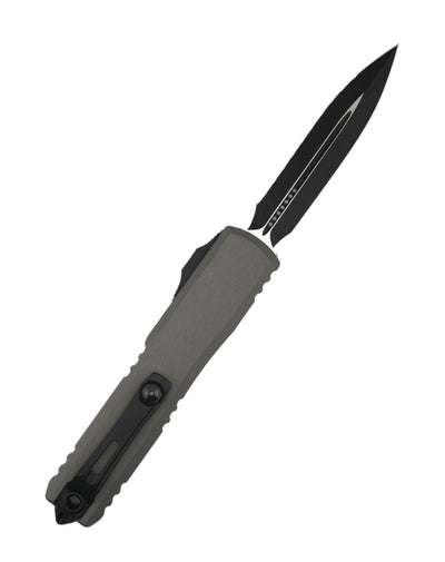 Microtech 1122-3NC Ultratech ZBP D/E Black Full Serration Blade w/ Natural Clear Aluminum Handles - NORTH RIVER OUTDOORS