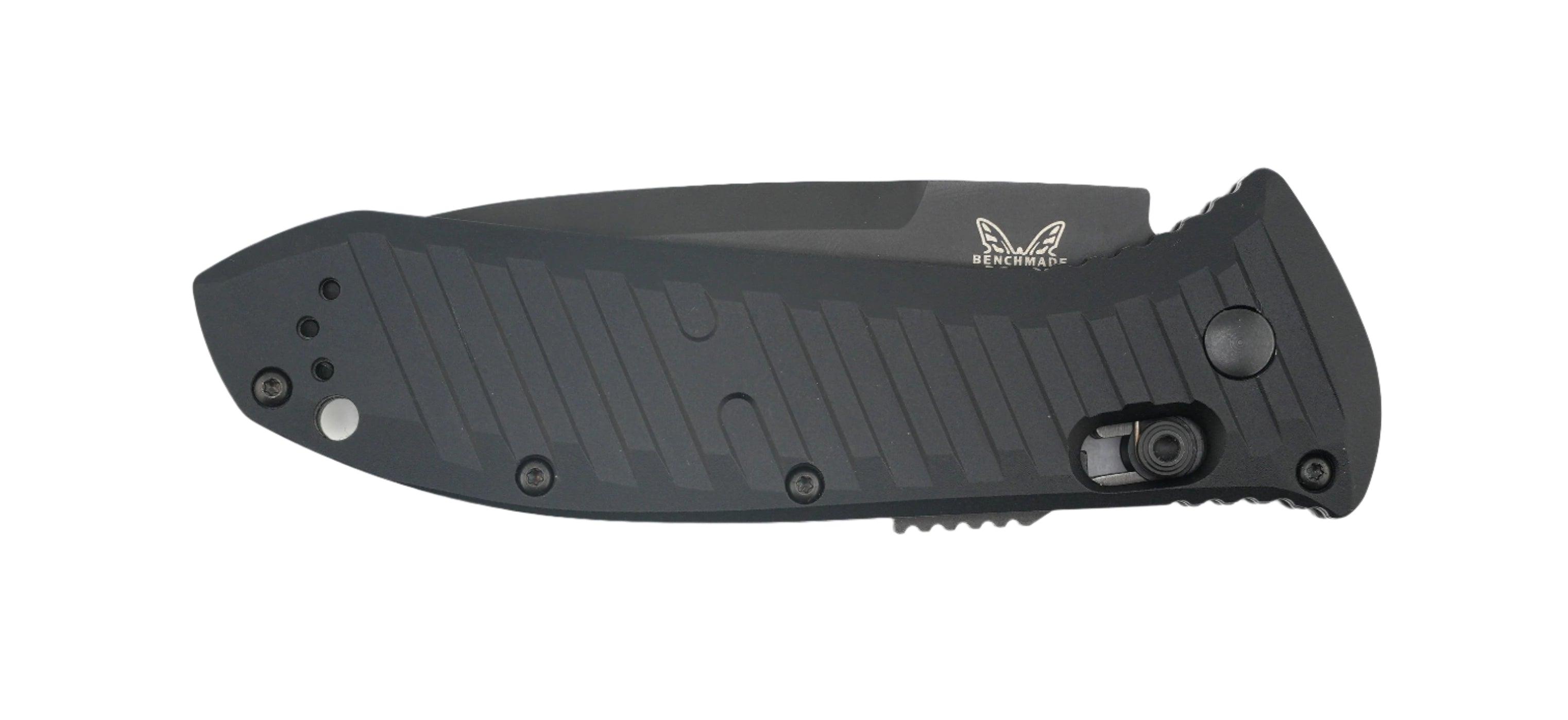 Benchmade Presidio AUTO Folding Knife 3.72" Black S30V Drop Point Combo Blade w/ Milled Black Aluminum Handles - 5700SBK - NORTH RIVER OUTDOORS