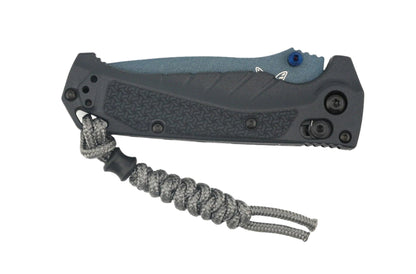 Benchmade 18065BT-01 Water Mini Adira Folding Knife 3.21" CPM-MagnaCut Blue Cerakote Drop Point Plain Blade w/ Tempest Gray Grivory Handles - NORTH RIVER OUTDOORS