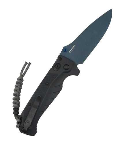 Benchmade 18060BT-01 Water Adira AXIS Folding Knife 3.88" CPM-MagnaCut Blue Cerakote Drop Point Blade w/ Tempest Gray Grivory Handles - NORTH RIVER OUTDOORS