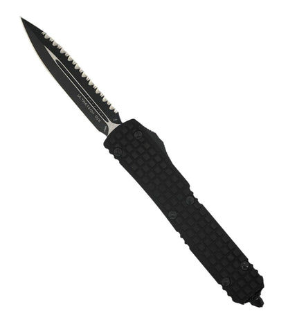 Microtech Ultratech D/E Black Frag G-10 Top Tactical Full Serration Signature Series 122-3FRGTBS - NORTH RIVER OUTDOORS