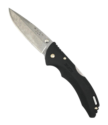 Buck 0285BKS-B Bantam BLW Folding Knife 3 1/8" Plain Satin Blade w/ Black Thermoplastic Handles - NORTH RIVER OUTDOORS