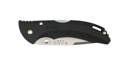Buck 0285BKS-B Bantam BLW Folding Knife 3 1/8" Plain Satin Blade w/ Black Thermoplastic Handles - NORTH RIVER OUTDOORS