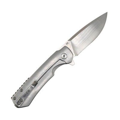 Buck 0714 Stinger Frame Lock Flipper Knife 3" D2 Satin Drop Point Blade w/ Aluminum Steel Handle and Carbon Fiber Inlay - NORTH RIVER OUTDOORS