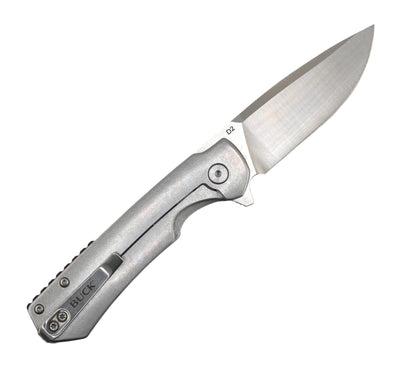 Buck 0714 Stinger Frame Lock Flipper Knife 3" D2 Satin Drop Point Blade w/ Aluminum Steel Handle and Carbon Fiber Inlay - NORTH RIVER OUTDOORS