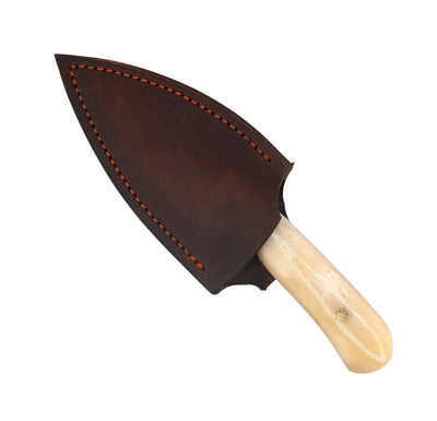 CUR Custom Shrike EDC Fixed Blade Knife 3.25" Oiled Camel Bone Red Liners Mosaic Pins - NORTH RIVER OUTDOORS