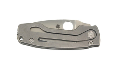 Spyderco PITS 2 Slipjoint Folding Knife 2.74" M398 Satin Drop Point Skeletonized Titanium Handles - NORTH RIVER OUTDOORS