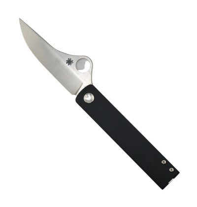 Spyderco Riccardo Gobbato Essenza Liner Lock Folding Knife 3.19" N690Co Satin Blade Black Aluminum Handles - NORTH RIVER OUTDOORS