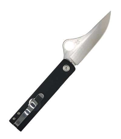 Spyderco Riccardo Gobbato Essenza Liner Lock Folding Knife 3.19" N690Co Satin Blade Black Aluminum Handles - NORTH RIVER OUTDOORS