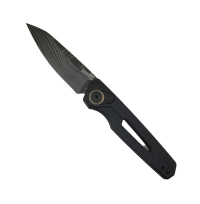 Kershaw Launch 11 Auto Folding Knife 2.75" Damascus Reverse Tanto Blade w/ Black Aluminum Handles 7550BLKDAM - NORTH RIVER OUTDOORS
