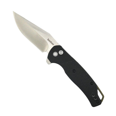 Kershaw 1429 Runoff Button Lock Flipper 3.1" Satin Clip Point Blade w/ Black Glass-Filled Nylon Handles - NORTH RIVER OUTDOORS