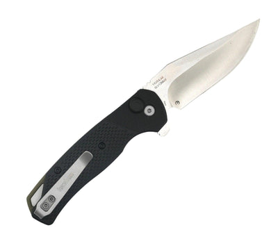 Kershaw 1429 Runoff Button Lock Flipper 3.1" Satin Clip Point Blade w/ Black Glass-Filled Nylon Handles - NORTH RIVER OUTDOORS