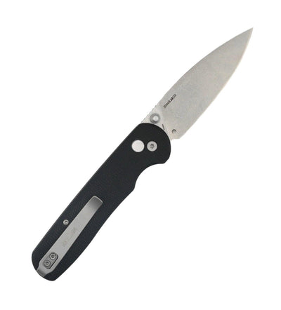 Kershaw 2054 Remnant Button Lock KVT Folding Knife 3.25" D2 Stonewashed Spear Point Blade w/ Black Linen Micarta Handles - NORTH RIVER OUTDOORS