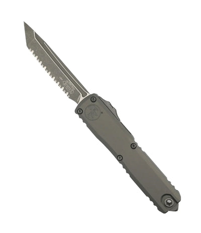 Microtech 1123-12APNC Ultratech ZBP T/E Apocalyptic Full Serration Blade w/ Natural Clear Aluminum Handles - NORTH RIVER OUTDOORS