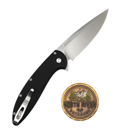 Protech Cambria 2 Red Black handle Red TechnoCarbo Inlay & Black Lip Pear button inlay - NORTH RIVER OUTDOORS