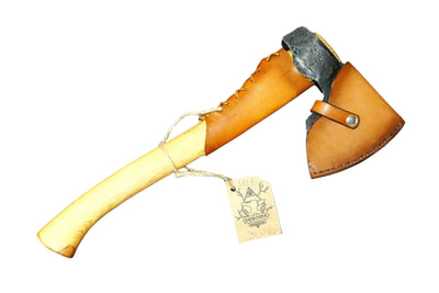 Debowa Kuznia "The Boar" 16" Hatchet w/ Leather Collar Guard & Sheath - NORTH RIVER OUTDOORS
