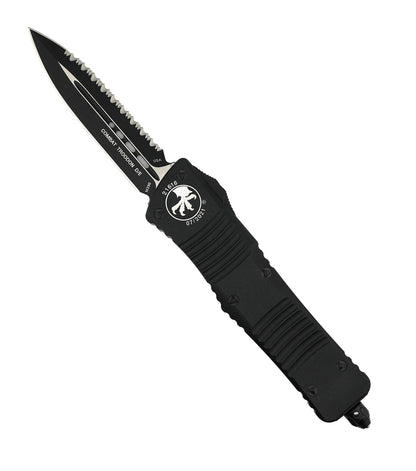 Microtech 142-3T Combat Troodon D/E - Black Handle - Full Serrations