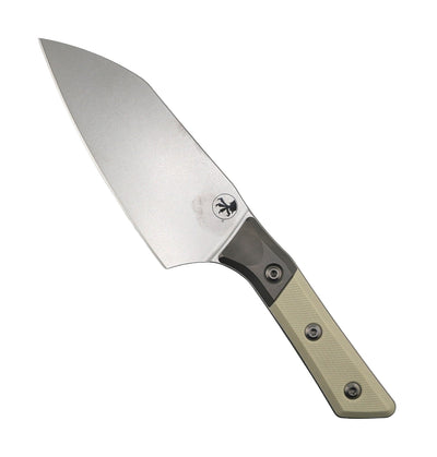 Microtech 6" Santoku Knife Stonewash Blade - G10 Handles w/ Titanium Bolsters