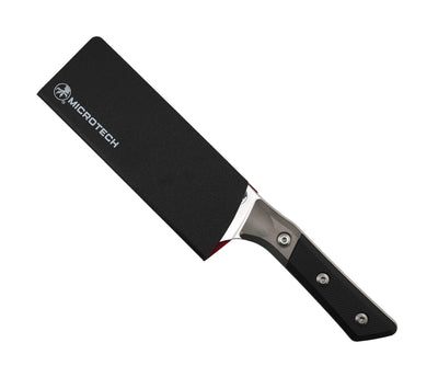 Microtech 6" Santoku Knife Stonewash Blade - G10 Handles w/ Titanium Bolsters