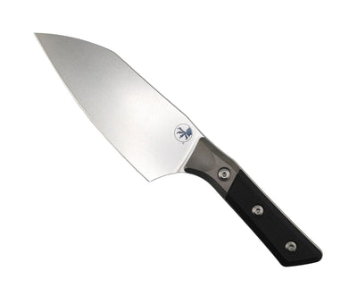 Microtech 6" Santoku Knife Stonewash Blade - G10 Handles w/ Titanium Bolsters