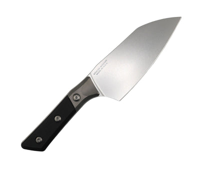 Microtech 6" Santoku Knife Stonewash Blade - G10 Handles w/ Titanium Bolsters