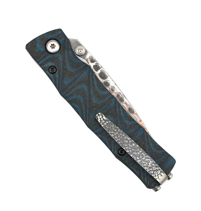 MCUSTA 25th Anniversary Shinra Take Carbon Fiber/Blue G10 Folding Knife (Japan)