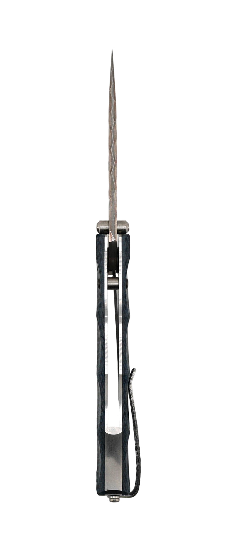 MCUSTA 25th Anniversary Shinra Take Carbon Fiber/Blue G10 Folding Knife (Japan)