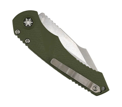 Heretic H054-2A-GRN Mini Pariah Auto Stonewash Singe Edge OD Green