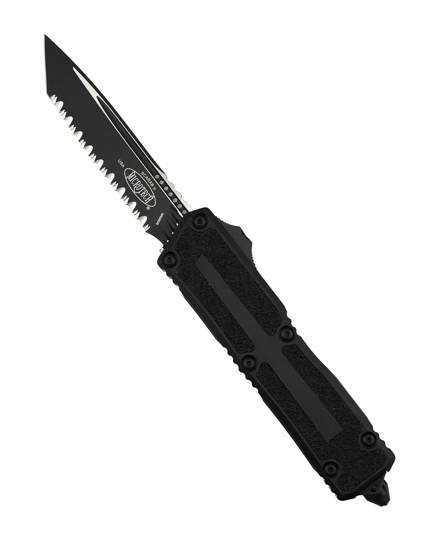 Microtech Scarab 2 Gen 3 1279-3T Full Serrated Tactical Tanto Black Blade Handle