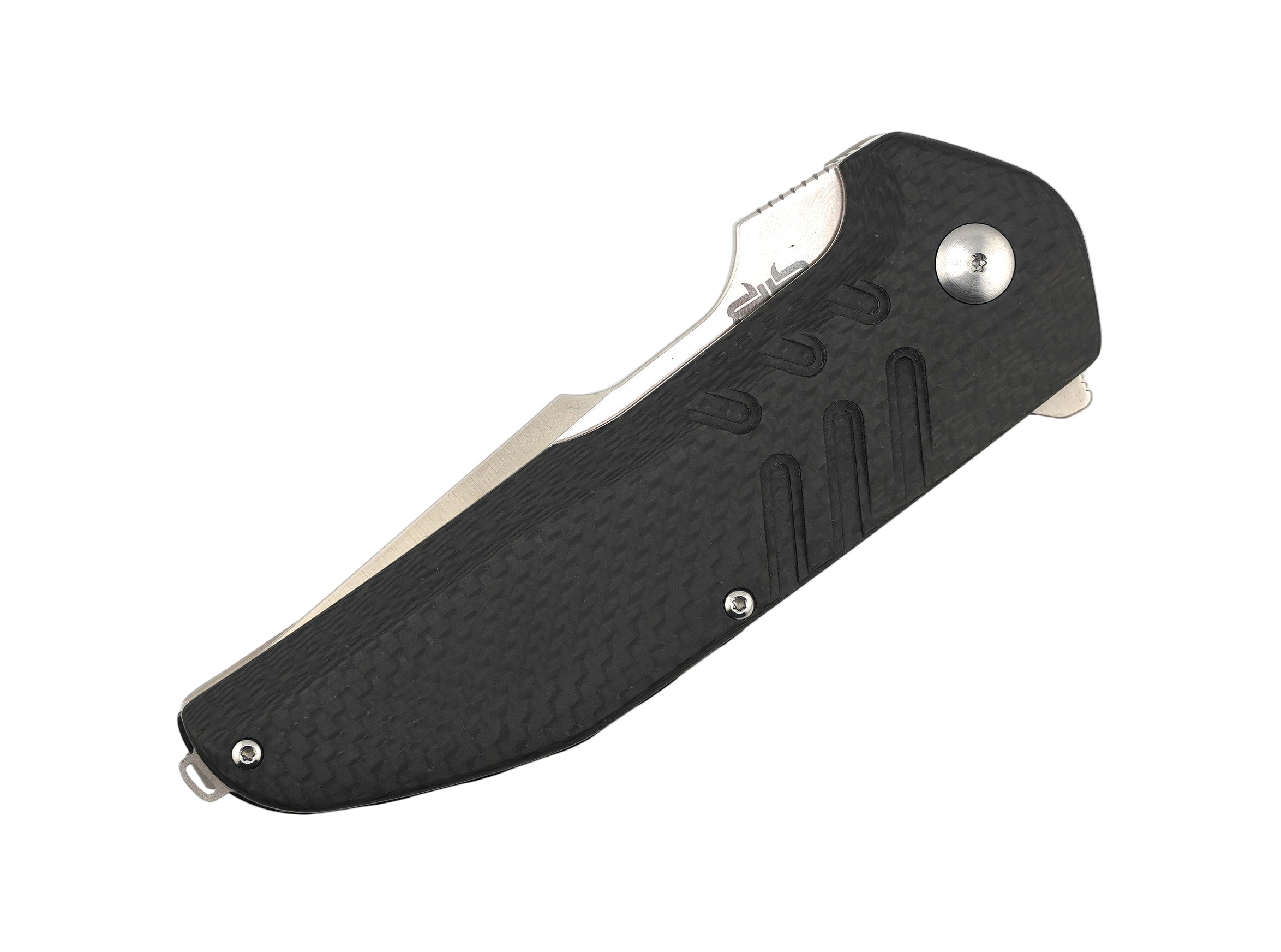 Brous Blades: Strife Folding Knife w/ Carbon Fiber Handle & Stonewash Finish Blade