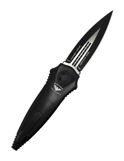 Asheville Steel Warlock Cerakote Black Handles Ti Clip Gravity Knife S35VN (USA)