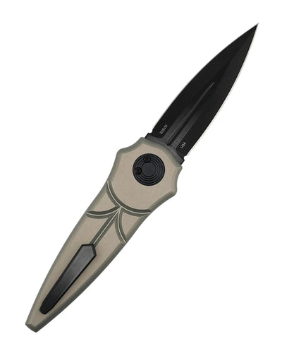 Asheville Steel Warlock Cerakote Grey Handles Ti Clip Gravity Knife S35VN (USA)