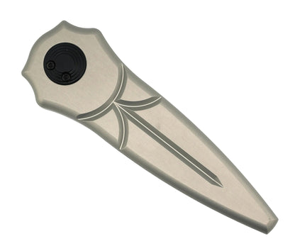 Asheville Steel Warlock Cerakote Grey Handles Ti Clip Gravity Knife S35VN (USA)