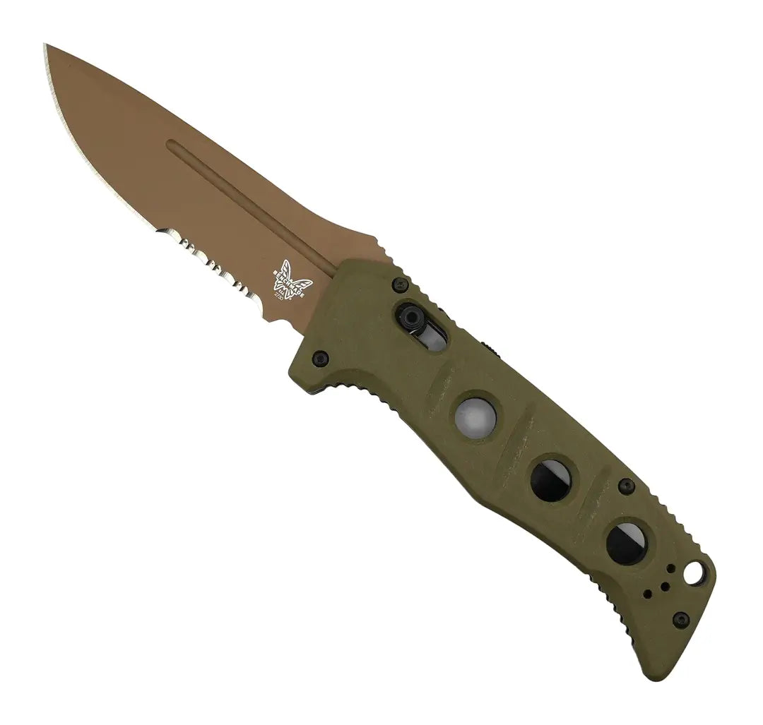 Benchmade 2750SFE-2 Adamas Auto Knife 3.78" CruWear Flat Dark Earth Serrated