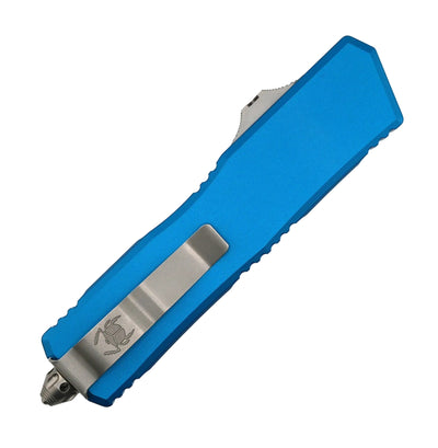 Microtech 1175-10BL Scarab II Gen III Executive Blue Handle D/E Stonewashed Blade